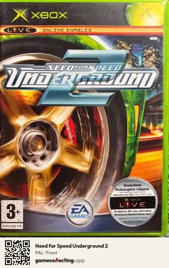 Need for Speed Underground 2 Xbox, PAL box front