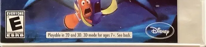Finding Nemo: Escape to the Big Blue, the ESRB box on its front