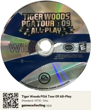 Tiger Woods PGA Tour 09 All-Play Nintendo Wii, NTSC disc