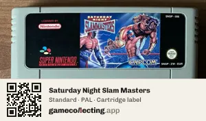 Saturday Night Slam Masters Super Nintendo Entertainment System, PAL cartridge label