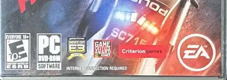 Need for Speed: Hot Pursuit, the ESRB box on its front