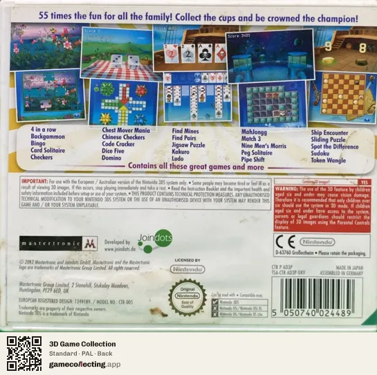 3D Game Collection Nintendo 3DS, PAL box back