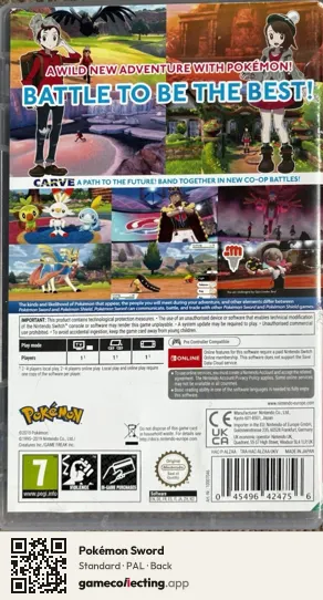 Pokémon Sword Nintendo Switch, PAL box back