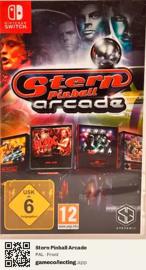 Stern Pinball Arcade Nintendo Switch, PAL box front