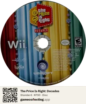The Price Is Right: Decades Nintendo Wii, NTSC disc