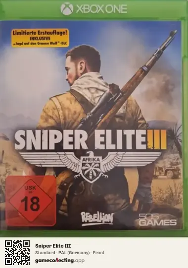Sniper Elite III Xbox One, Germany box front