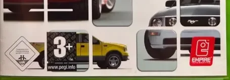 Ford Racing 3, the PEGI square on its front
