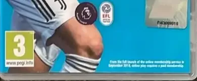 FIFA 19, the PEGI square on its front