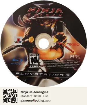 Ninja Gaiden Sigma PlayStation 3, NTSC disc