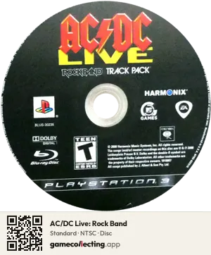 AC/DC Live: Rock Band PlayStation 3, NTSC disc