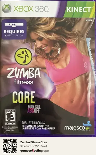 Zumba Fitness Core Xbox 360, NTSC box front