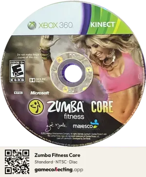 Zumba Fitness Core Xbox 360, NTSC disc