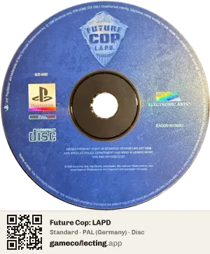 Future Cop: LAPD PlayStation, PAL disc