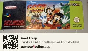 Goof Troop Super Nintendo Entertainment System, PAL cartridge label