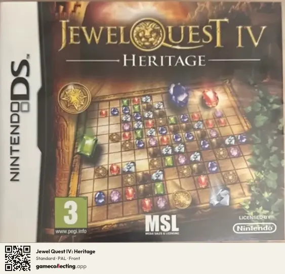 Jewel Quest IV: Heritage Nintendo DS, PAL box front