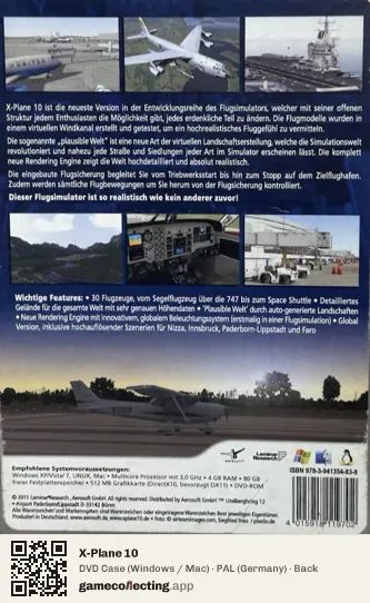 X-Plane 10 Computer, Germany box back