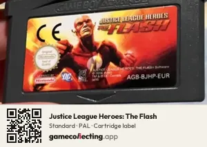 Justice League Heroes: The Flash Game Boy Advance, PAL cartridge label