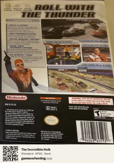 The Incredible Hulk Nintendo Wii, NTSC box back