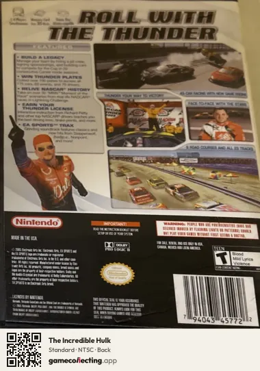 The Incredible Hulk Nintendo Wii, NTSC box back