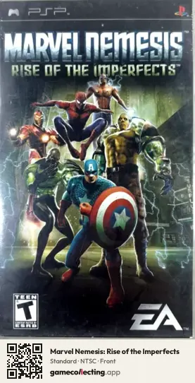 Marvel Nemesis: Rise of the Imperfects PlayStation Portable, NTSC box front