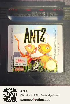 Antz Game Boy Color, PAL cartridge label