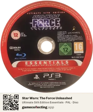 Star Wars: The Force Unleashed PlayStation 3, PAL disc