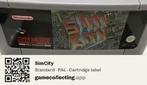 SimCity Super Nintendo Entertainment System, PAL cartridge label