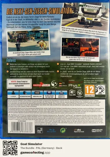 Goat Simulator PlayStation 4, Germany box back