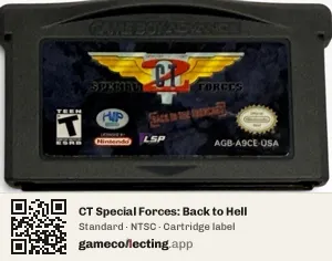 CT Special Forces: Back to Hell Game Boy Advance, NTSC cartridge label