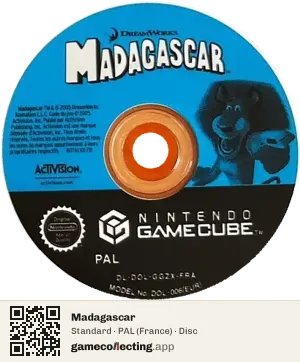 Madagascar Nintendo GameCube, PAL disc