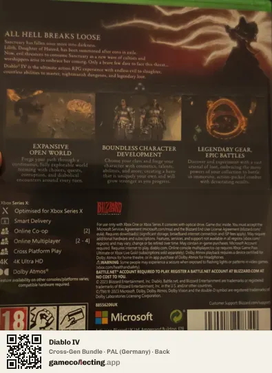 Diablo IV Xbox Series X, Germany box back