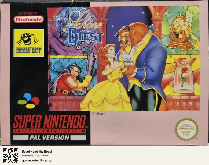 Beauty and the Beast Super Nintendo Entertainment System, PAL box front