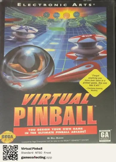 Virtual Pinball Sega Mega Drive / Genesis, NTSC box front