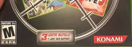 Silent Scope Complete, the ESRB box on its front