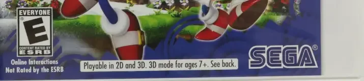 Sonic Generations, the ESRB box on its front