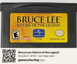 Bruce Lee: Return of the Legend Game Boy Advance, NTSC cartridge label