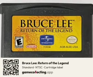 Bruce Lee: Return of the Legend Game Boy Advance, NTSC cartridge label