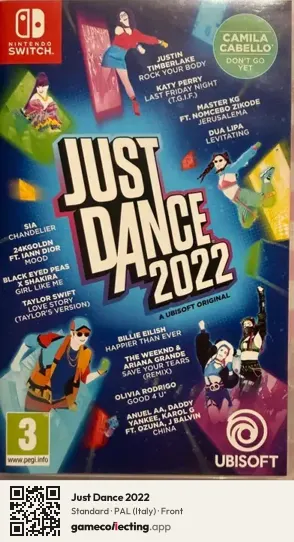 Just Dance 2022 Nintendo Switch, Italy box front