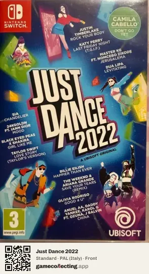 Just Dance 2022 Nintendo Switch, Italy box front