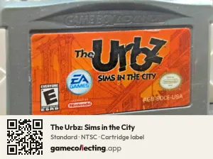 The Urbz: Sims in the City Game Boy Advance, NTSC cartridge label