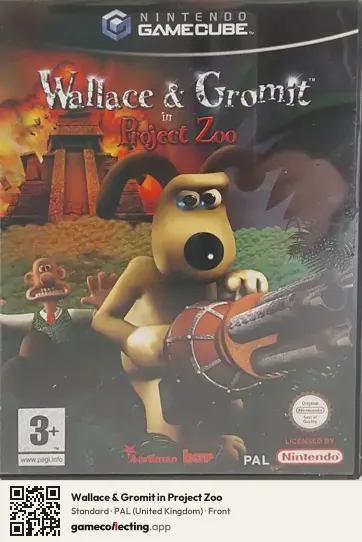 Wallace & Gromit in Project Zoo Nintendo GameCube, United Kingdom box front