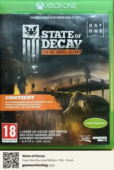 State of Decay Xbox One, PAL box front