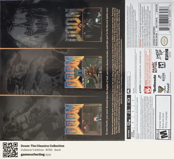 Doom: The Classics Collection Nintendo Switch, NTSC box back
