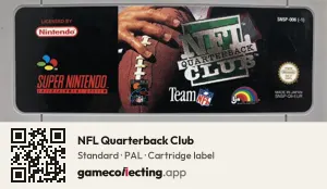 NFL Quarterback Club Super Nintendo Entertainment System, PAL cartridge label