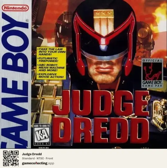 Judge Dredd Game Boy, NTSC box front