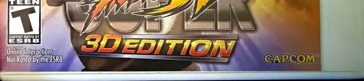 Super Street Fighter IV: 3D Edition, the ESRB box on its front