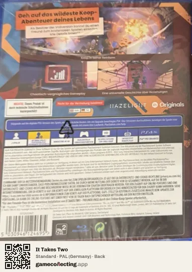 It Takes Two PlayStation 4, Germany box back