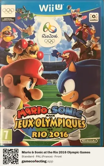 Mario & Sonic at the Rio 2016 Olympic Games Nintendo Wii U, France box front