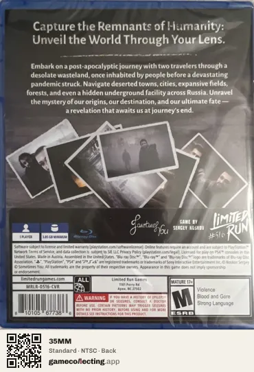 35MM PlayStation 4, NTSC box back