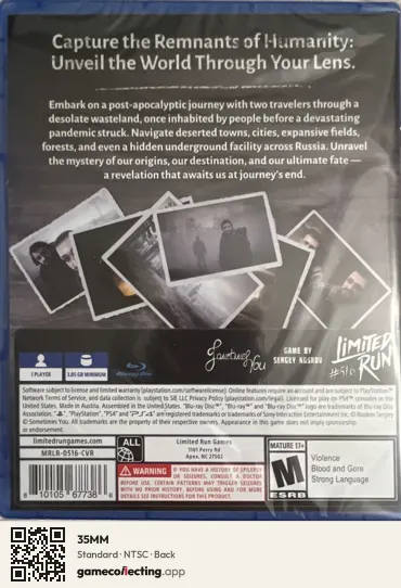 35MM PlayStation 4, NTSC box back